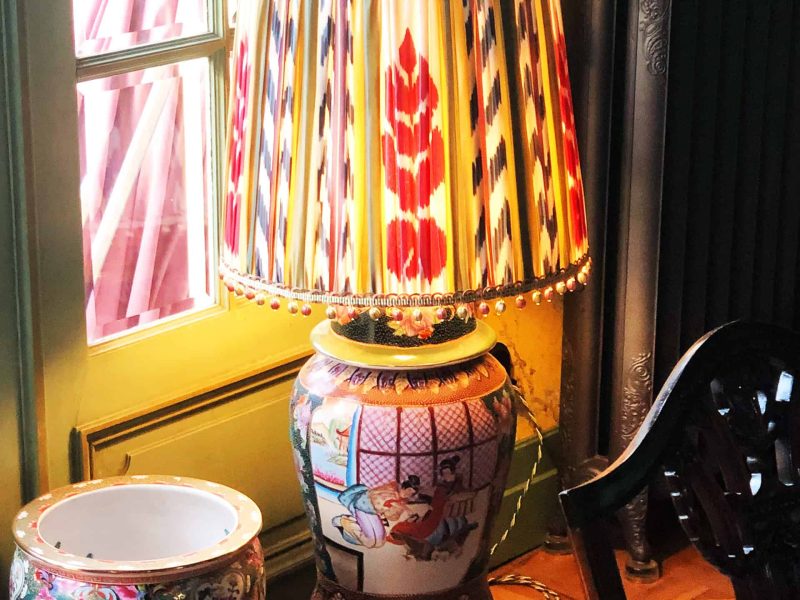 Abat-jour sur mesure en soie Ikat